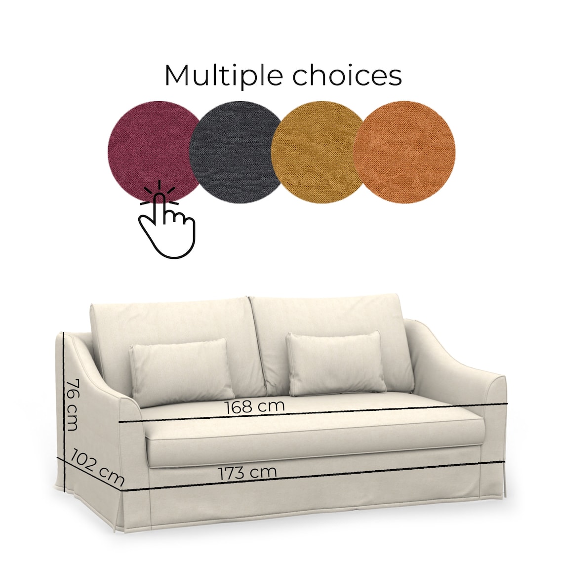 FARLOV 2Seat Sofa Bed Cover Slipcover Hand Made With Multiple Etsy