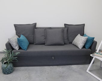 Custom Made Replacement for HOLMSUND 3 Three Seat Sofa Bed Handmade Holmsund Couch Slipcover With Multiple Color and Fabric Options