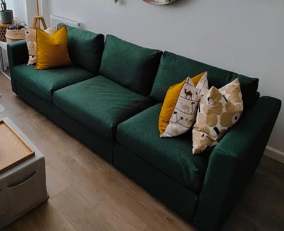 VIMLE 3-seat Sofa Cover With Without Armrests Slipcover Hand Made