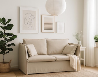 BACKSALEN 2 Seat Sofa Cover Slipcover Hand Made With Multiple Color and Fabric Options - Custom made to fit Backsalen loveseat model