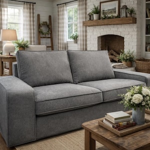 Funda para sofá de dos plazas KIVIK, hecha a mano con múltiples opciones de color y tela. Hecha a medida para adaptarse al sofá de dos plazas Kivik.