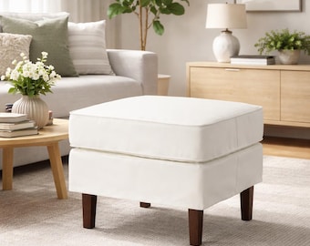 ROCKSJÖN Footstool Cover Slipcover Hand Made With Multiple Color and Fabric Options - Custom made to fit Rocksjon footstool model