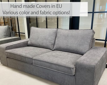 KIVIK 2-Seat Sofa Cover Slipcover Hand Made With Multiple Color and Fabric Options - Custom made to fit Ikea Kivik Loveseat