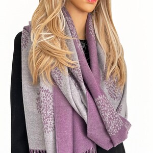 Camel Grey Maulbeerbaum des Lebens Schal Decke Kaschmir Schal Wrap Reversible Camel Grey Maulbeerbaum des Lebens Schal Decke Kaschmir Schal Wrap Reversible