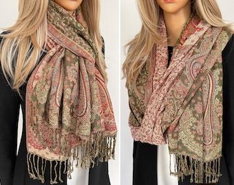 Paisley-Druck-Schal-Weinlese-Blumen-Pashmina-Abend-Schal-Wrap-Schals, langer Regenbogen-Multi-Farb-Hochzeits-Schal-großes umkehrbares Frauen-Geschenk