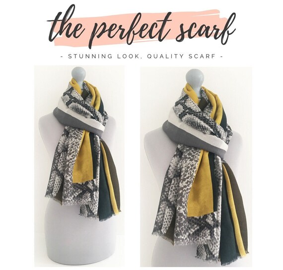 Mustard print scarf online
