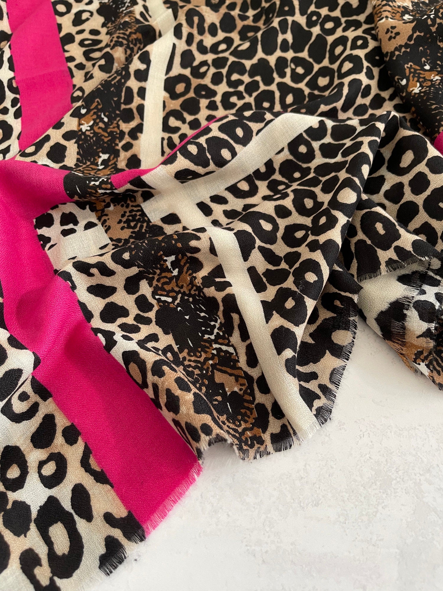 Pink Tiger & Leopard Animal Print Scarf – lusciousscarves