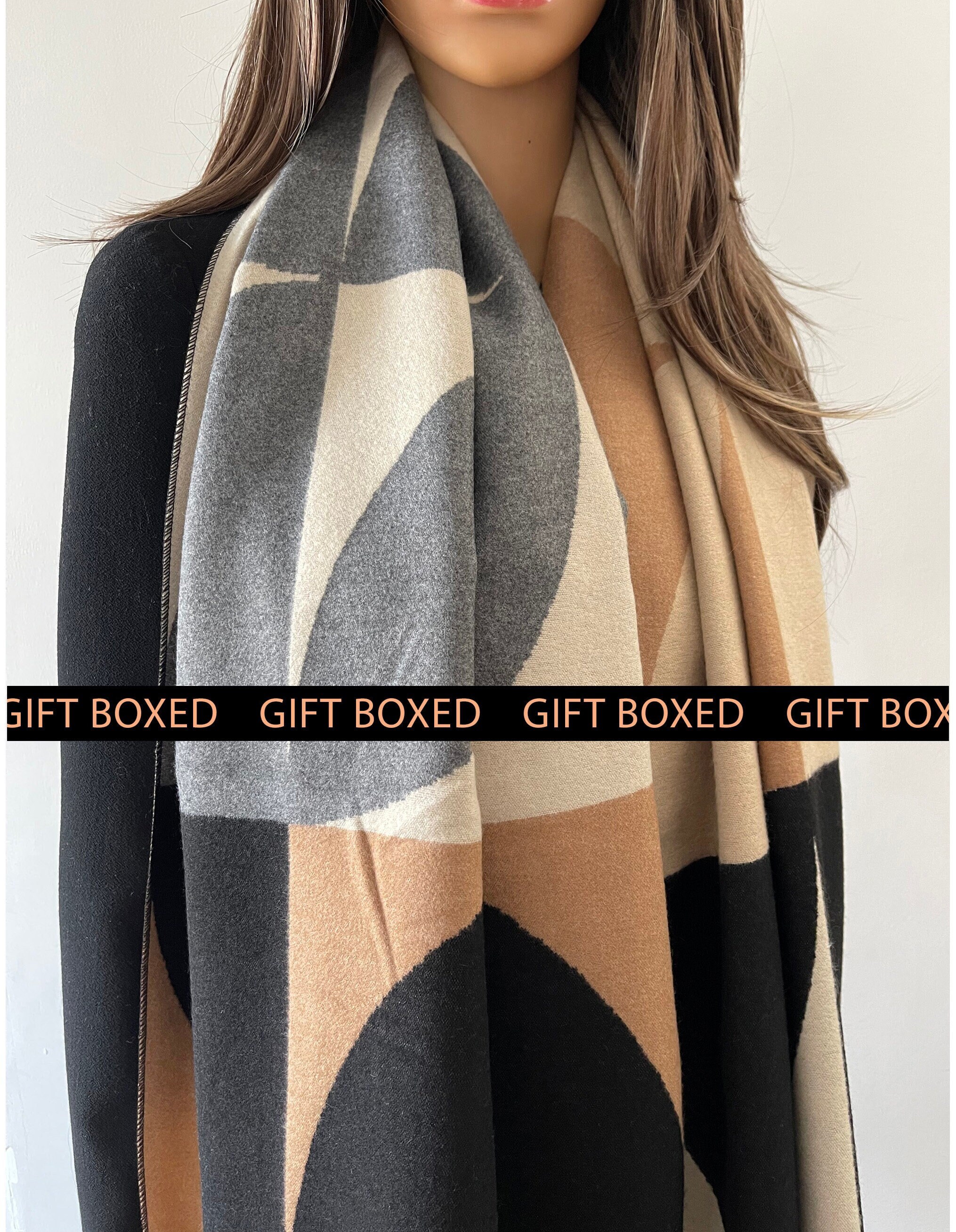 Black and camel scarf 2025