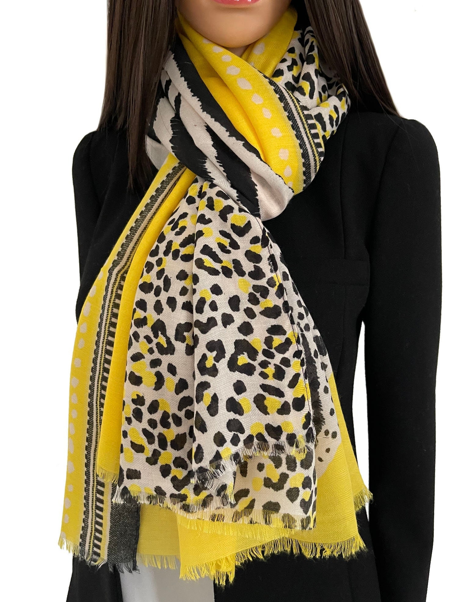 Joy Susan Abstract Tiger Scarf, Red
