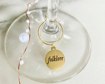 Folklore Album Inspired Wine Glass Charm