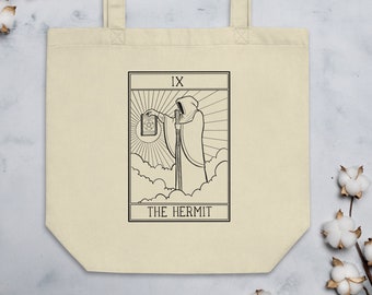 The Hermit | Bookish Tarot Card Tote Bag | Occult Design | Mystical Design