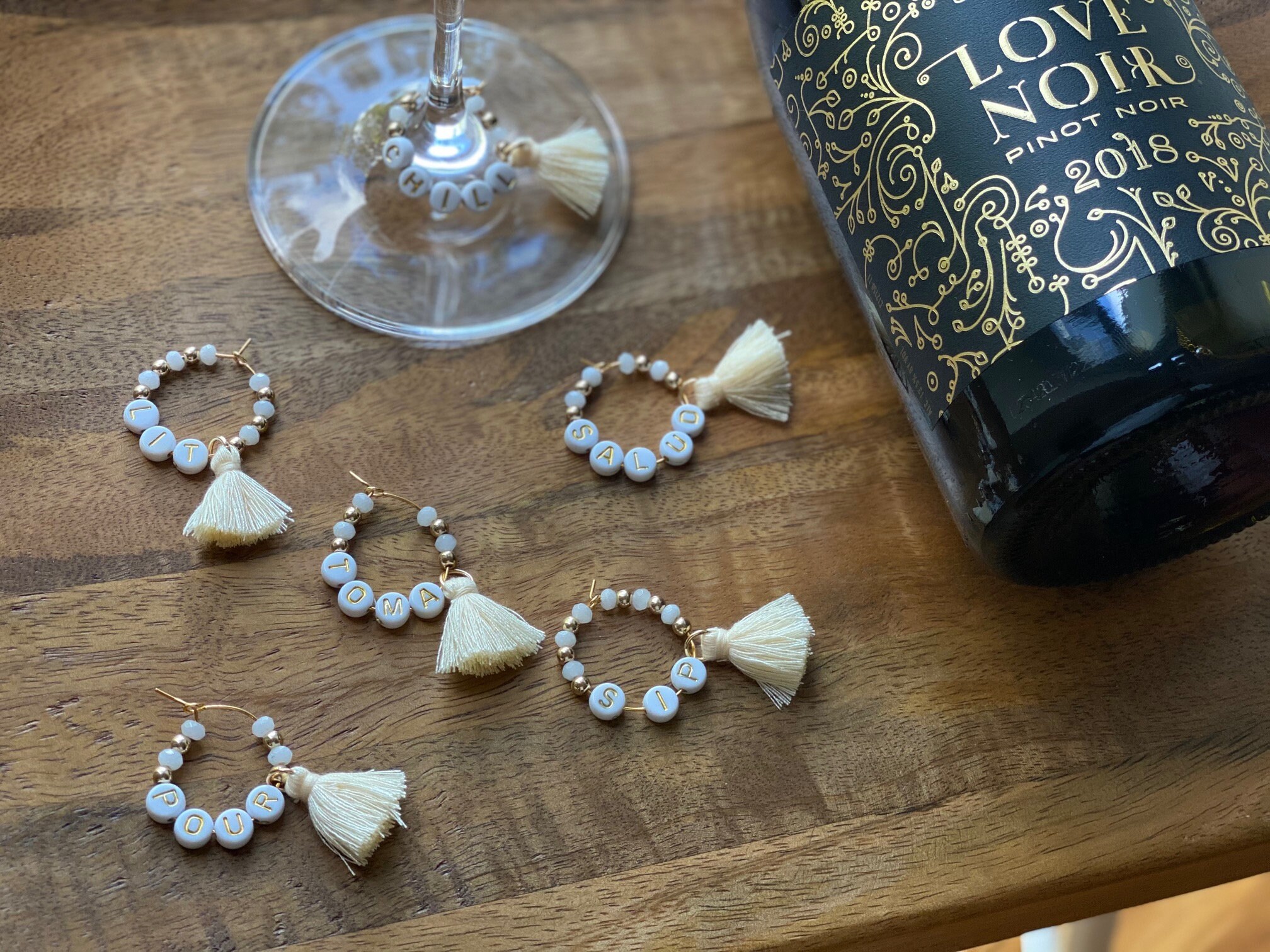 Customized wine charms champagne glass charms housewarming Etsy