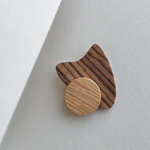 Large Wooden Brooch for Women, Heart Shape Wood Accessory, Handmade and Desiegned for Women, Nature Lovers Gift, Limited Edition Outfit Idea