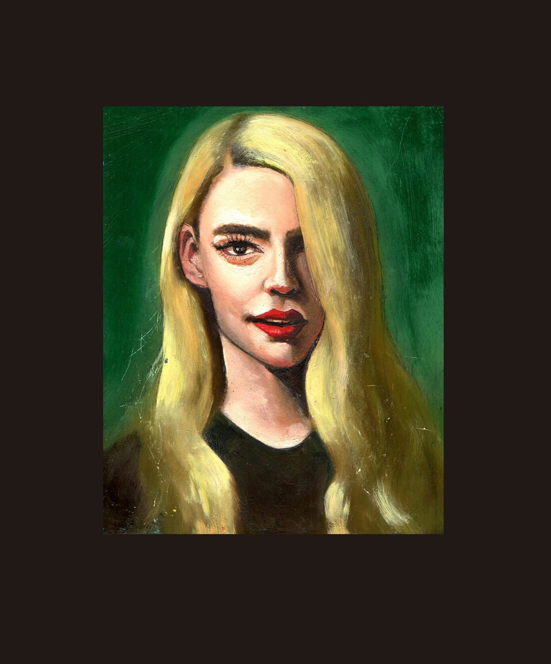 Portrait of Anya Taylor-joy, Original Oil Painting on Glass - Etsy
