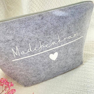 Practical felt cosmetic bag "Girl's stuff" | Makeup bag | Beauty bag | Order and beauty in no time