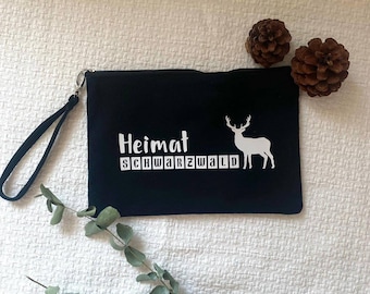 Personalisierte Kosmetiktasche "Heimatliebe"  / Schminktasche /Beautybag/ Bollenhut/ Schwarzwald