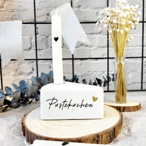 Puff cake with 2 candles | Cake slice candlestick | Birthday cake | Birthday candle | Cake slice image 3