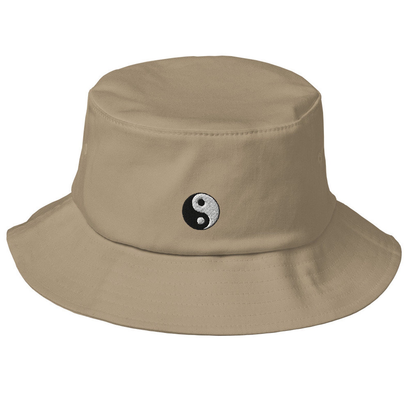 Yin Yang Old School Bucket Hat White & Beige Bucket Hat Etsy