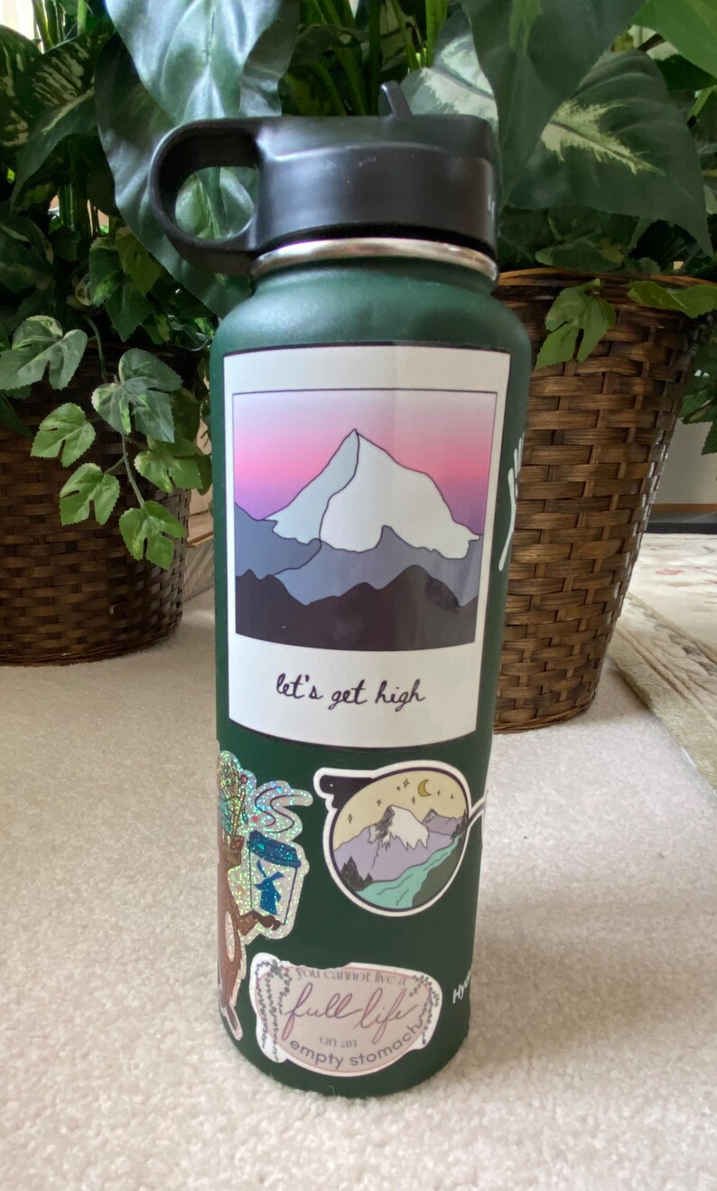 Mountain Polaroid Sticker Hydroflask Stickers Nature Stickers Stanley