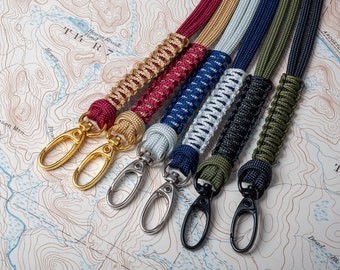 Two Color Paracord ID Lanyard with Breakaway Clasp (Free Badge Holder Included) | Choose From 70 Colors