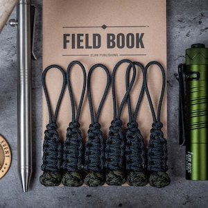 Paracord Hybrid Zipper Pulls: 275 & 550 Cord, 6-Pack