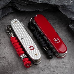 Snap Clasp Multi-Tool 550 Paracord Knife Lanyard With Black or Silver Hardware