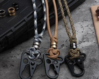 Handmade Paracord Neck Lanyard with HK Hook | Customizable Colors