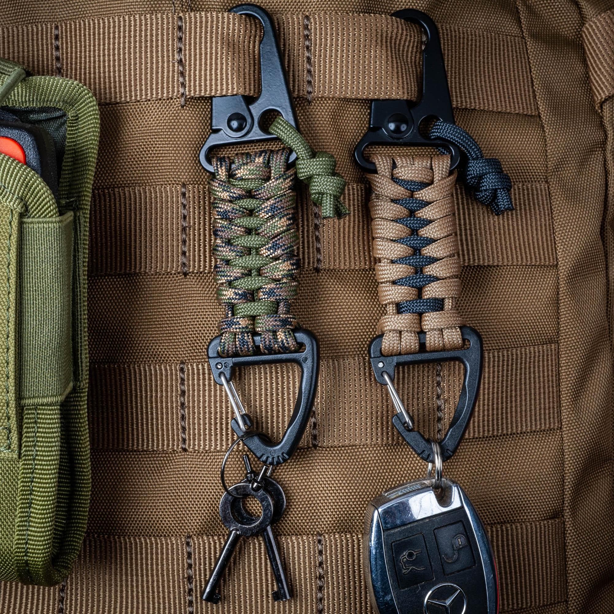 Portachiavi A Spirale Tattico In Paracord – Elastico, Staccabile, Per Pesca, Campeggio, Escursioni