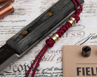 Paracord Knife Lanyard With Dual Stainless Steel Beads