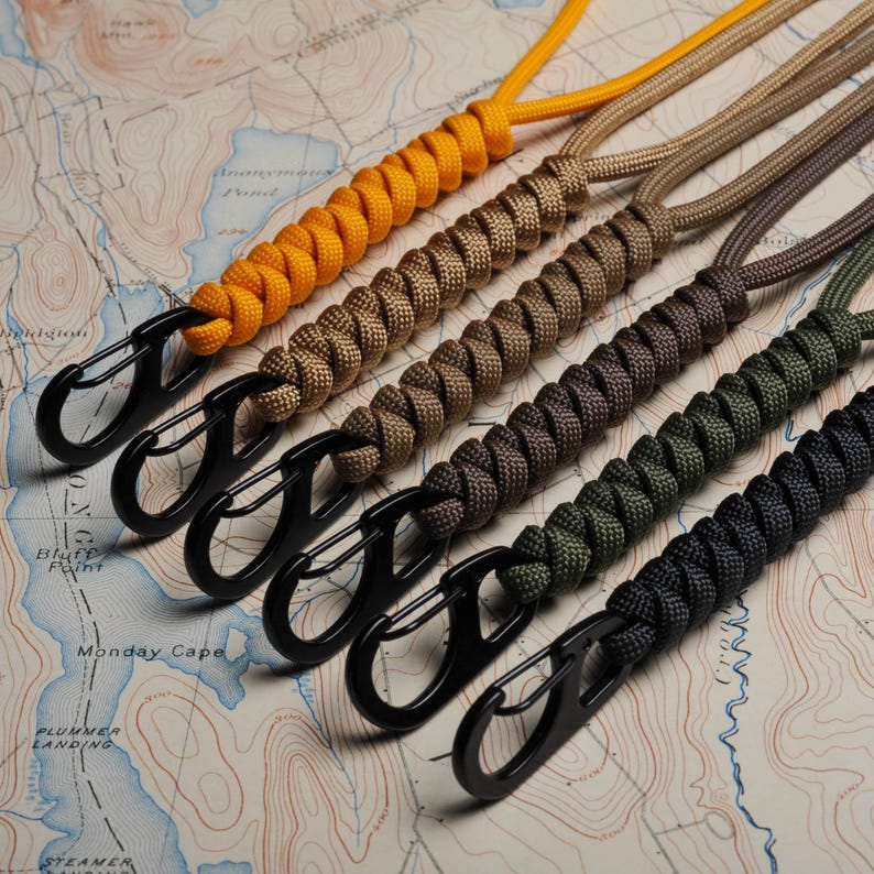 Handmade Paracord ID Lanyard: Breakaway Clasp, 70 Colors, USA Made image 1