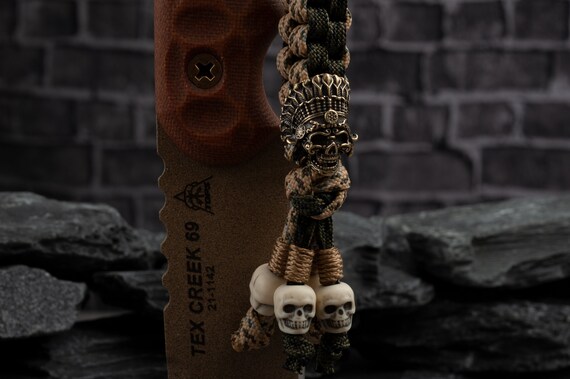 Skull Paracord Beads Paracord Bracelet Accessories Knife Lanyards Decoration