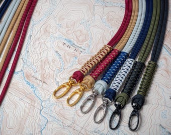 Two-Tone Paracord ID Lanyard: Breakaway Clasp, Handmade USA