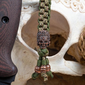 Multicam Bronze Indian Chief Paracord Knife Lanyard