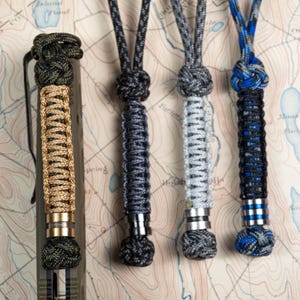 Customizable Paracord Knife Lanyard | Choose From Over 100 Cord Colors | 5 Stainless Steel Bead Colors or a Titanium Bead