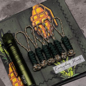 Two Color 275 Paracord Zipper Pull Lanyards (6-Pack)