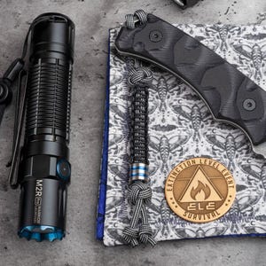 Mindbender Black and Silver Paracord Knife Lanyard With Titanium Bead