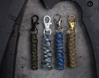 Rounded Paracord Zipper Pull Lanyard With Swivel Hook (single) | Choose From 70 Cord Colors and 4 Hook Colors