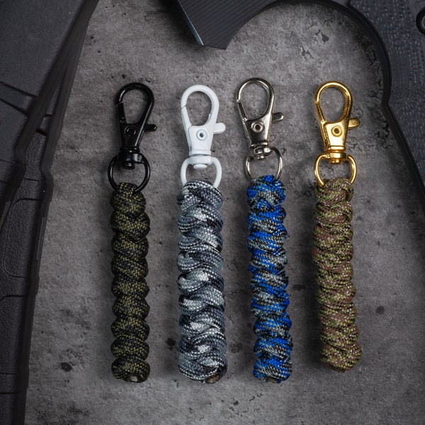 Rounded Paracord Zipper Pull Lanyard With Swivel Hook (single) | Choose From 70 Cord Colors and 4 Hook Colors