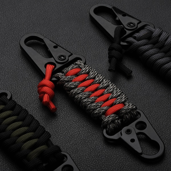 Dual HK Hook EDC Tactical Paracord Keychain | Choose Your Colors