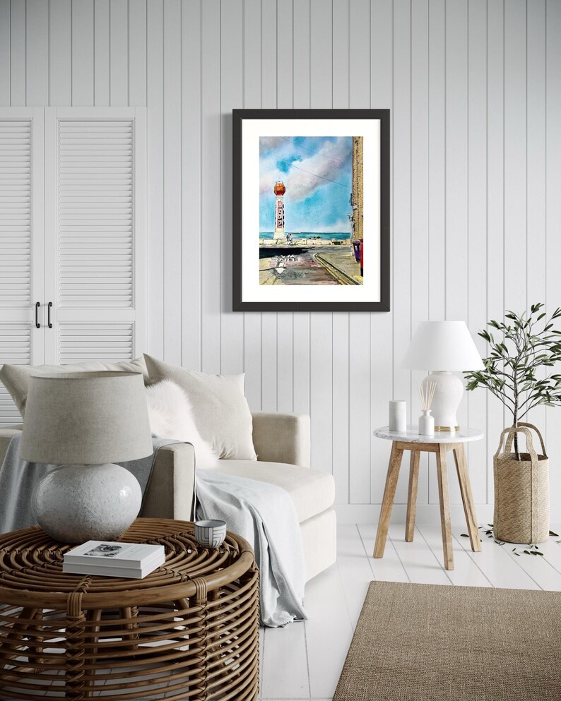 Margate Lido Art Print: Pastel Watercolour Coastal Wall Art, Coastal Scene, Seaside View, Colourful Wall Art, Statement Painting, Location image 7