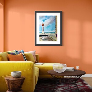 Margate Lido Art Print: Pastel Watercolour Coastal Wall Art, Coastal Scene, Seaside View, Colourful Wall Art, Statement Painting, Location image 6