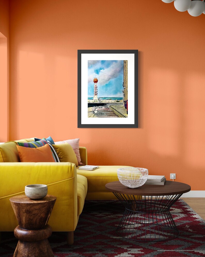 Margate Lido Art Print: Pastel Watercolour Coastal Wall Art, Coastal Scene, Seaside View, Colourful Wall Art, Statement Painting, Location image 6