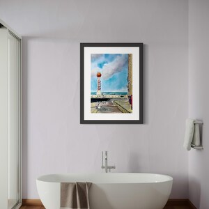 Margate Lido Art Print: Pastel Watercolour Coastal Wall Art, Coastal Scene, Seaside View, Colourful Wall Art, Statement Painting, Location image 2