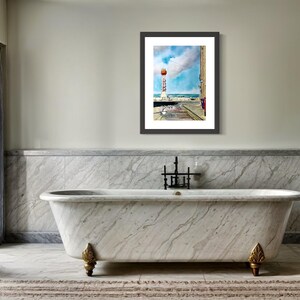 Margate Lido Art Print: Pastel Watercolour Coastal Wall Art, Coastal Scene, Seaside View, Colourful Wall Art, Statement Painting, Location image 9