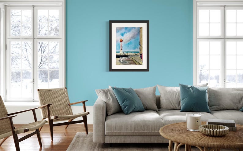 Margate Lido Art Print: Pastel Watercolour Coastal Wall Art, Coastal Scene, Seaside View, Colourful Wall Art, Statement Painting, Location image 10