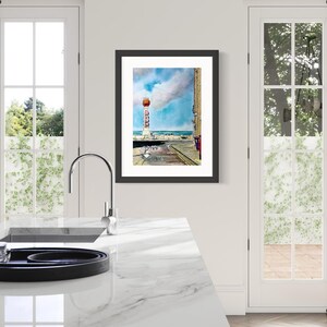 Margate Lido Art Print: Pastel Watercolour Coastal Wall Art, Coastal Scene, Seaside View, Colourful Wall Art, Statement Painting, Location image 8