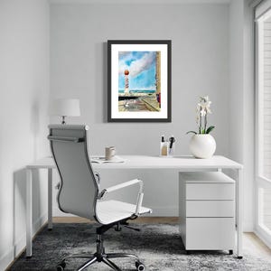 Margate Lido Art Print: Pastel Watercolour Coastal Wall Art, Coastal Scene, Seaside View, Colourful Wall Art, Statement Painting, Location image 3