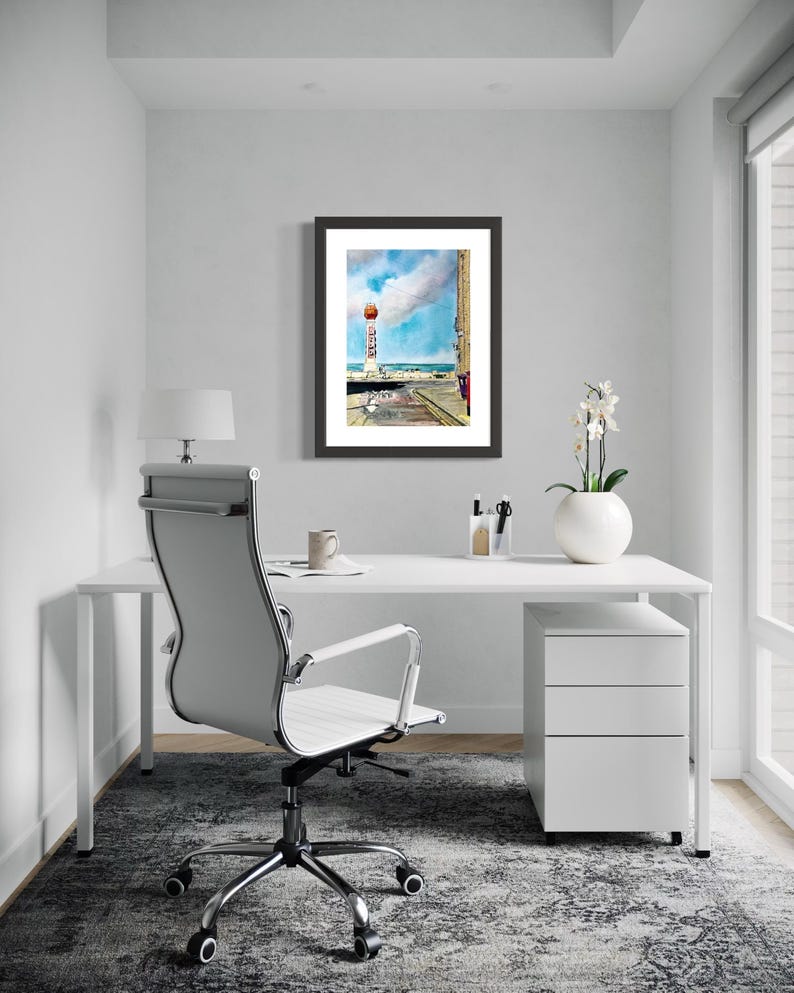 Margate Lido Art Print: Pastel Watercolour Coastal Wall Art, Coastal Scene, Seaside View, Colourful Wall Art, Statement Painting, Location image 3