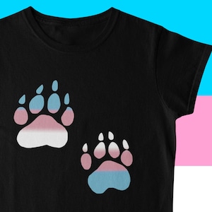 Dog Paws Trans Flag, Liberation Tshirt, Transgender Non-Binary Pride, Pup, Gender Queer Tee, LGBTQ+, Pride Apparel, Trans Rights