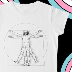 Vitruvian Man Transgender T-Shirt, FTM Pride T-Shirt, Trans Man Tee, LGBTQIA, FTM Transgender, Queer Pride Apparel, Trans Rights
